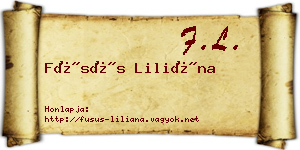 Füsüs Liliána névjegykártya